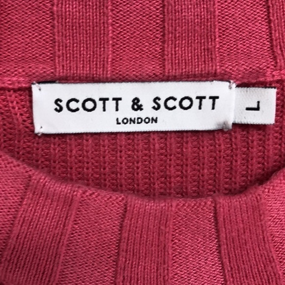 SCOTT & SCOTT LONDON Pink White Ombré Sweater Large - Picture 4 of 7